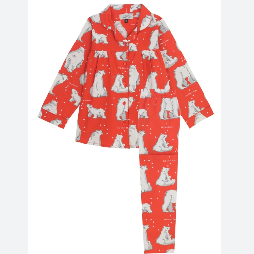 Their Nibs 100%Cotton Red Great Bear /Little Bear pJ szXL